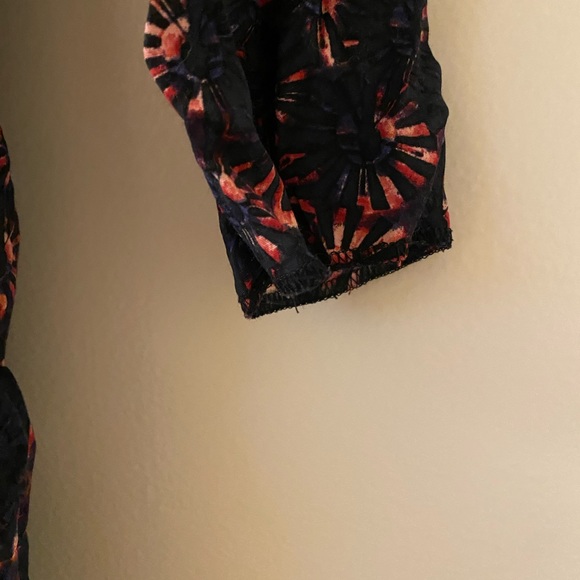 ASOS rising sun print indigo blue red romper natural fiber - Picture 6 of 7